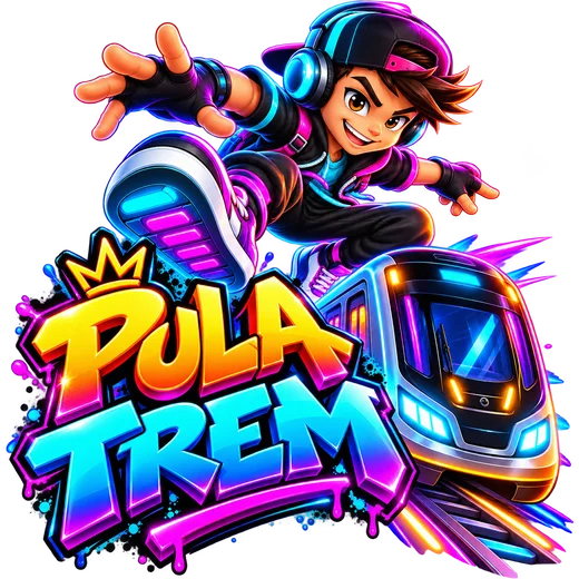 Arte do Pula Trem: garoto saltando sobre um trem